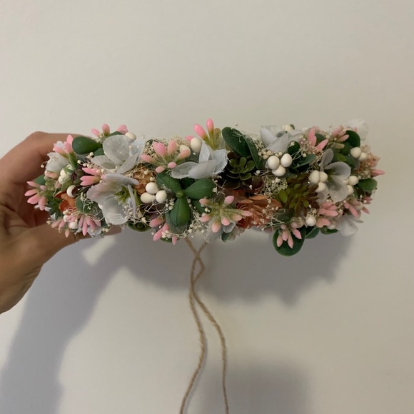 Faux flower + succulent crown photoshoot etsy
